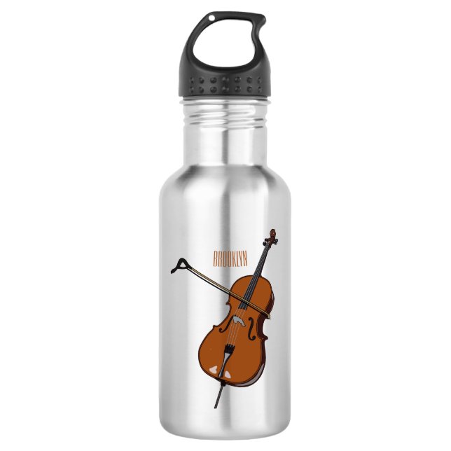 Bouteille D'eau Illustration de violoncelle (Devant)