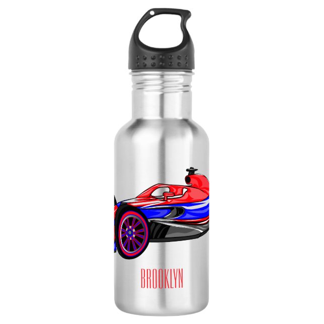 Bouteille D'eau Illustration de voiture de course professionnelle (Devant)