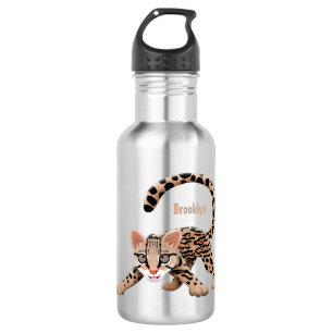 Bouteille D'eau Illustration d'ocelot mignon