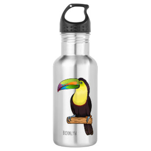 Bouteille D'eau Illustration d'oiseau toucain à bec de Keel