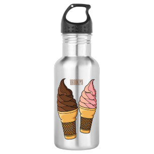 Bouteille D'eau Illustration du cône de crème glacée