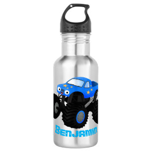 Bouteille D'eau Illustration d'un camion monstre bleu mou