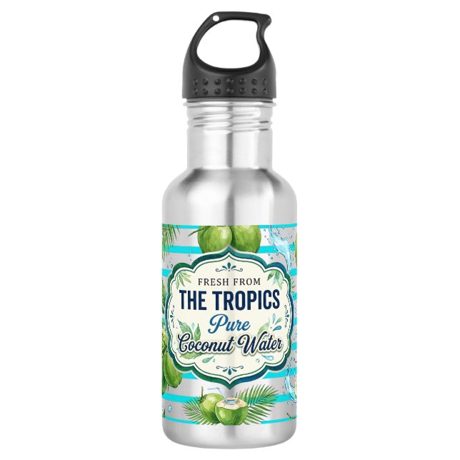 Bouteille D'eau Illustration Fraîche des Tropiques (Devant)