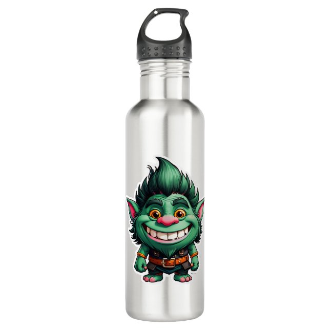 Bouteille D'eau Illustration Happy Little Troll Chibi (Devant)