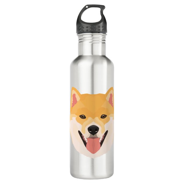 Bouteille D'eau Illustration Shiba Inu (Devant)