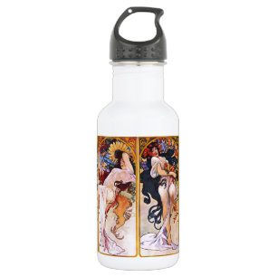 Bouteille D'eau Illustrations d'Alphonso Mucha sur un