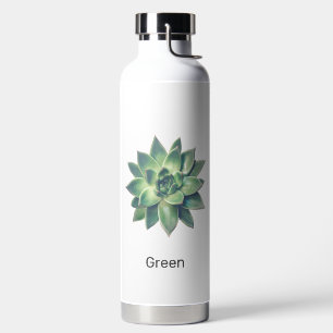Bouteille D'eau Image de plante verte personnalisée et texte modif