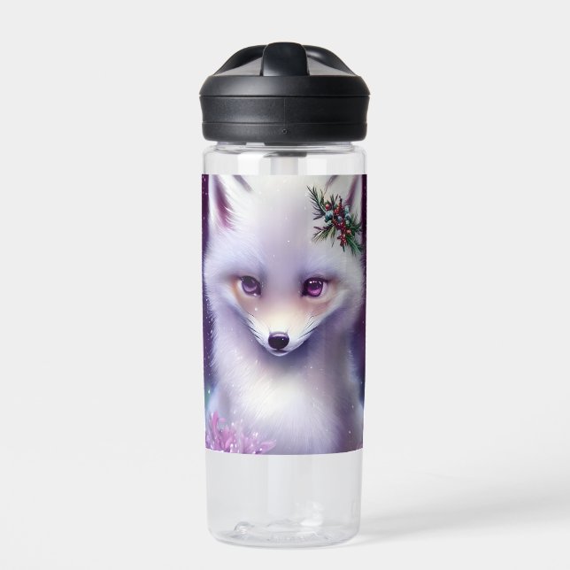 Bouteille D'eau Imaginaire Blanc Renard bébé avec yeux lavande (Extérieur)