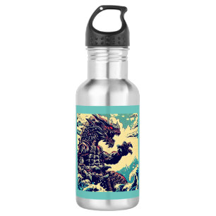 Bouteille D'eau Imaginaire Kaiju Anime - Woodcut 4