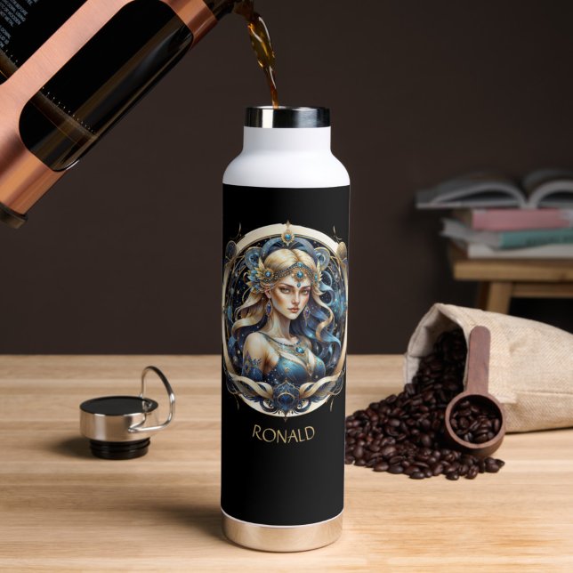 Bouteille D'eau Imaginaire moderne Virgin Star Signet Script Virgo (Créateur téléchargé)
