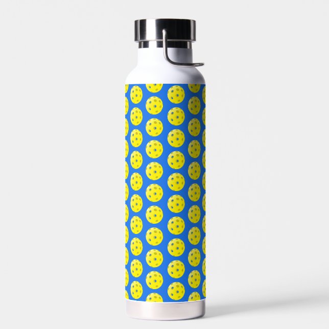 Bouteille D'eau Impression pickleball jaune et bleu (Gauche)