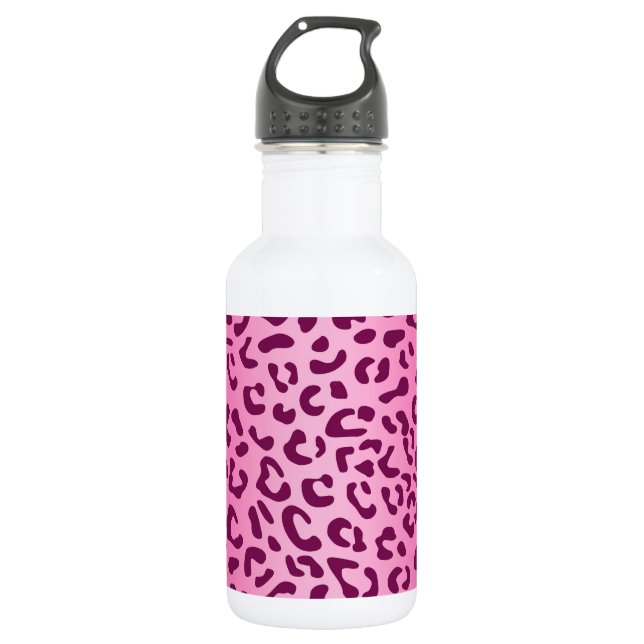 Bouteille D'eau Imprimé léopard rose élégant (Devant)
