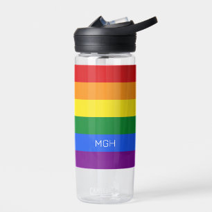 Bouteille D'eau Indicateur Monogramme Rainbow personnalisé
