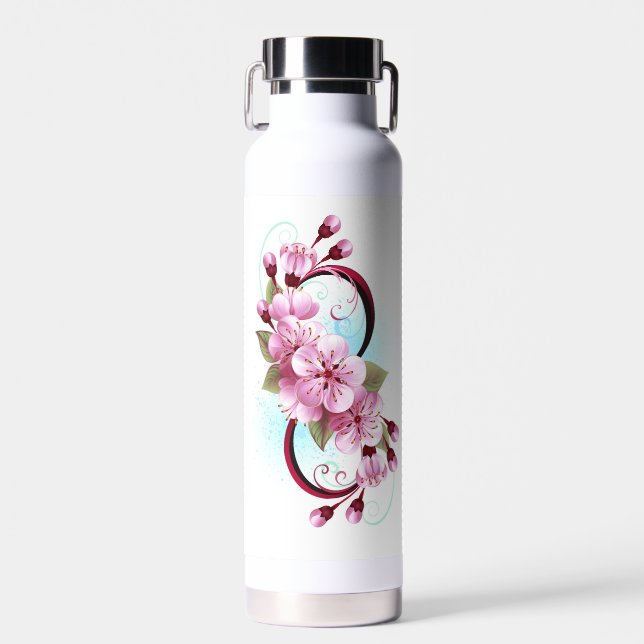 Bouteille D'eau Infinité avec les fleurs Sakura (Avant)