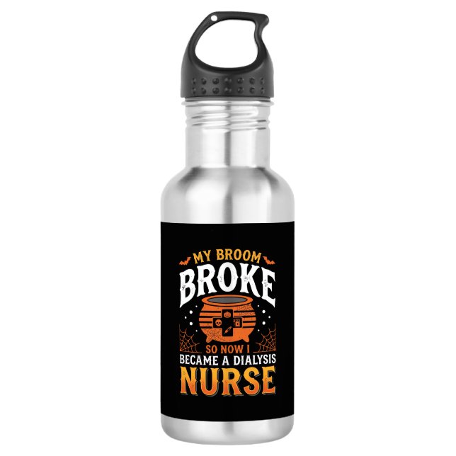 Bouteille D'eau Infirmière de dialyse Halloween Balai Cassa Design (Devant)
