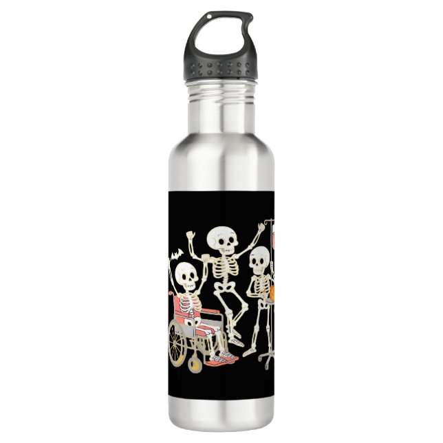 Bouteille D'eau Infirmière Skeleton Funny Halloween Soins de santé (Devant)
