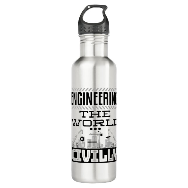 Bouteille D'eau Ingénierie Le génie civil Cool mondial (Devant)