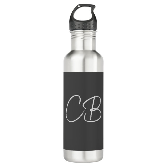 Bouteille D'eau Initiales minimalistes Monogrammes professionnels  (Devant)