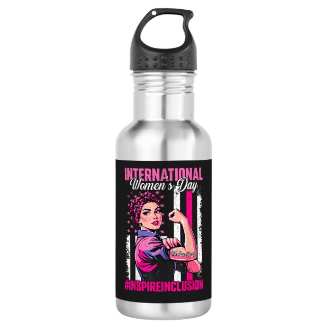 Bouteille D'eau Inspirer l'inclusion 8 mars international  (Devant)