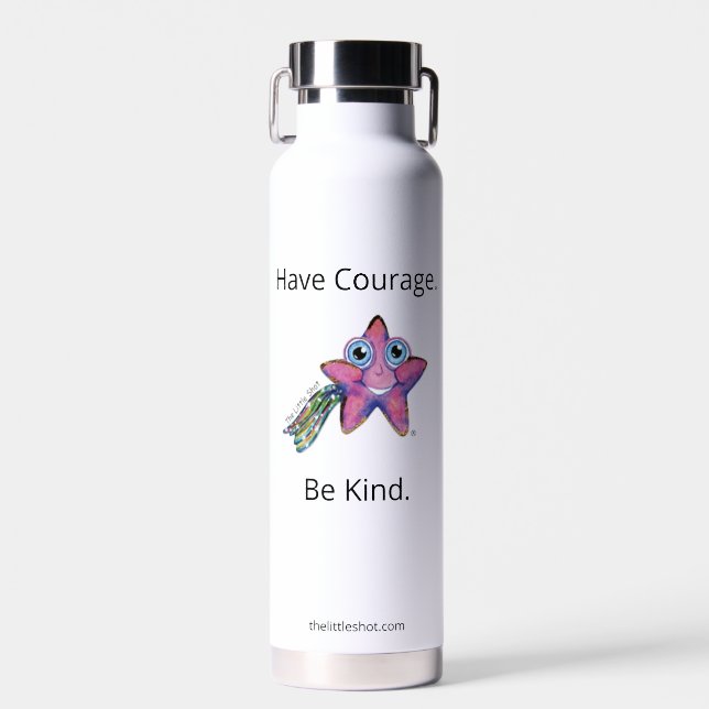 Bouteille D'Eau - Isolé, Avoir Courage. Sois Genti (Avant)