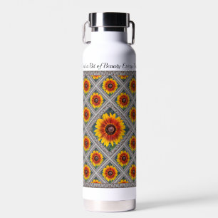 Bouteille d'eau isolée avec les tournesols de Susi