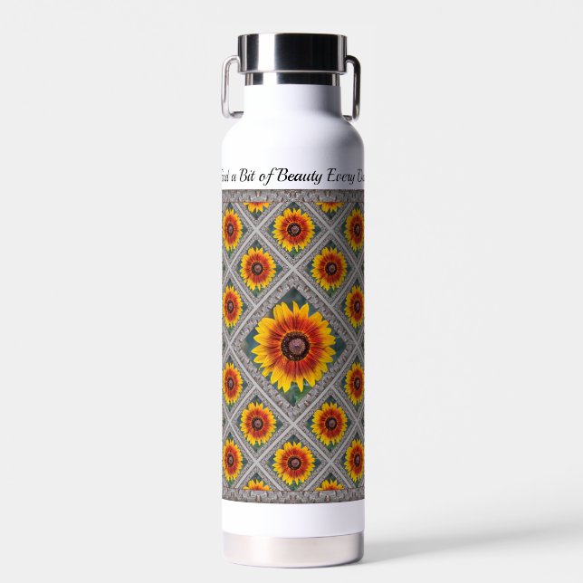 Bouteille d'eau isolée avec les tournesols de Susi (Avant)