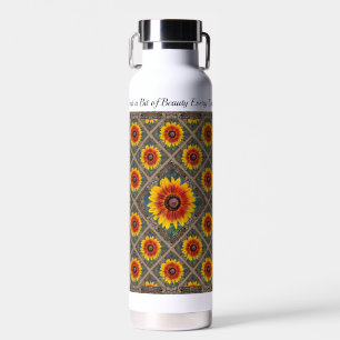 Bouteille d'eau isolée avec les tournesols de Susi