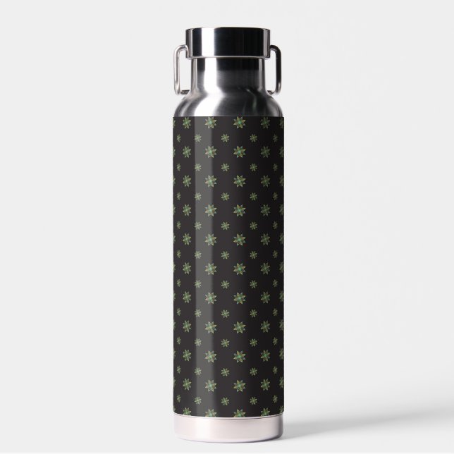 Bouteille d'eau isolée Black Quilt Star (Avant)