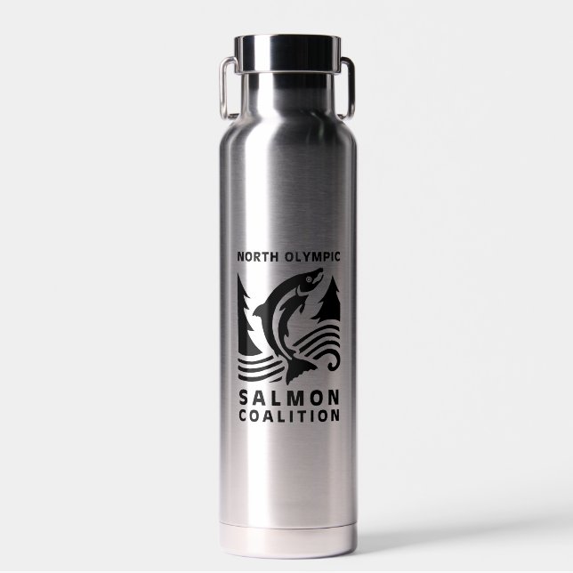 Bouteille d'eau isolée - Logo noir (Avant)