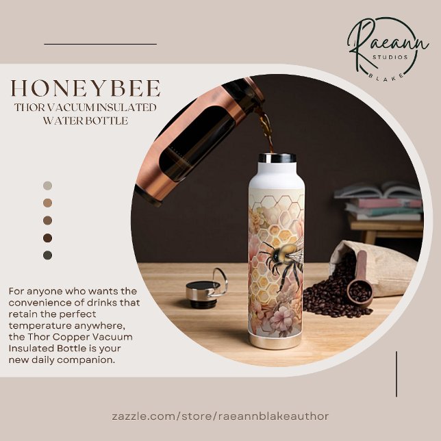 Bouteille d'eau isolée sous vide Honeybee Thor (Créateur téléchargé)