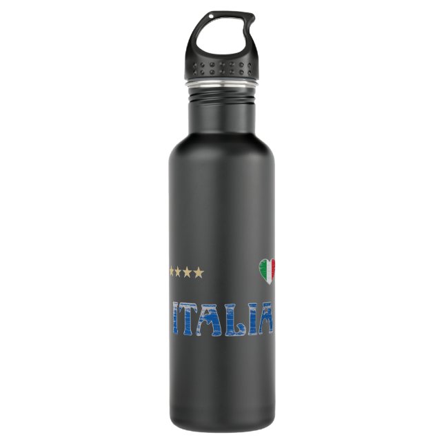 Bouteille D'eau Italie Football Fan Shirt Drapeau (Devant)