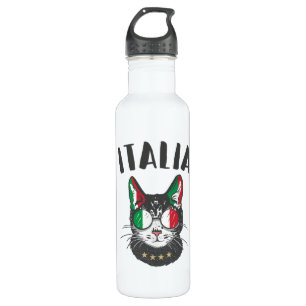 Bouteille D'eau Italie Soccer Chat Mascotte drapeau italien