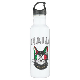 Bouteille D'eau Italie Soccer Chat Mascotte drapeau italien