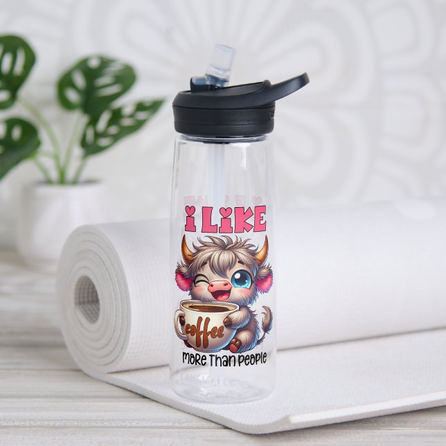Bouteille D'eau J'aime le café plus que les gens  (Yoga (pivotée))