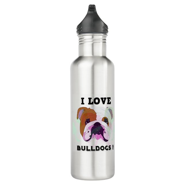 Bouteille D'eau J'Aime Les Bulldogs (Droite)