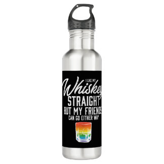 Bouteille D'eau J'Aime Ma Whiskey Stright LGBT Rainbow Pride