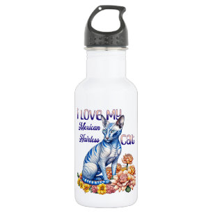 Bouteille D'eau J'aime mon chat mexicain sans cheveux
