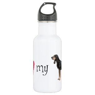 Bouteille D'eau J'aime mon Coonhound Noir et Tan