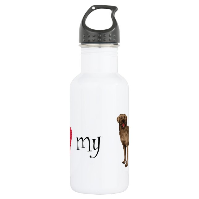 Bouteille D'eau J'aime mon laboratoire de chocolat (Devant)