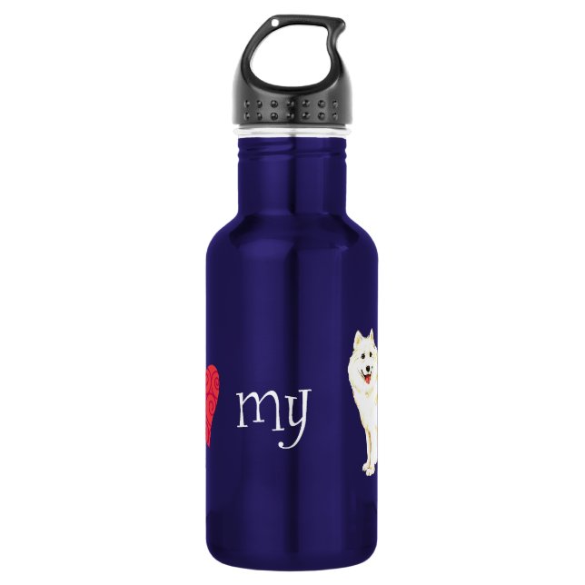 Bouteille D'eau J'aime mon Samoyed (Devant)
