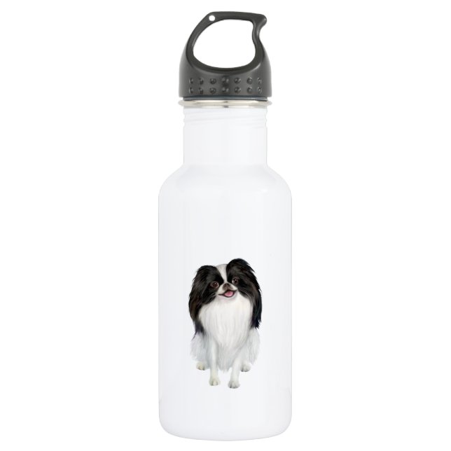 Bouteille D'eau Japanese Chin (A) - Noir et blanc (Devant)