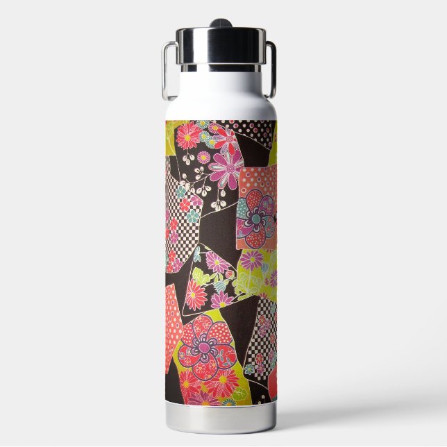 Bouteille D'eau Japanese KIMONO Textile, Floral Pattern (Salle de sport)