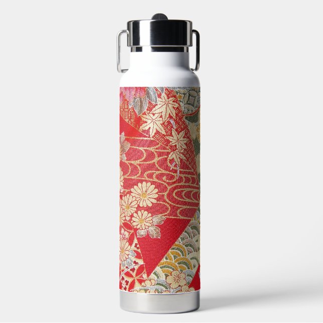 Bouteille D'eau Japanese KIMONO Textile, Floral Pattern (Salle de sport)