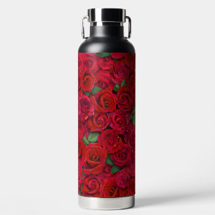 Bouteille D'eau Jardin de roses rouges motif floral romantique san