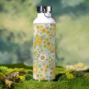 Bouteille D'eau Jardin Floral Jaune Motif