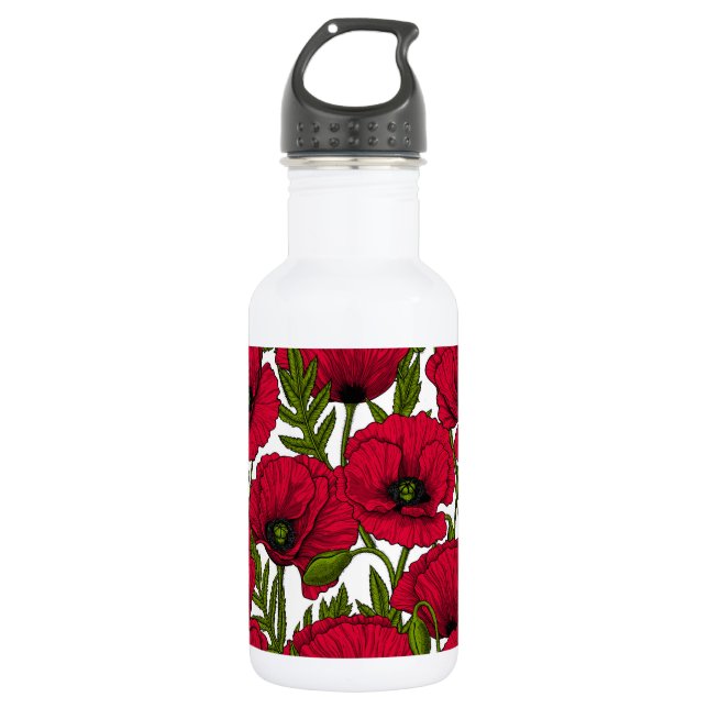 Bouteille D'eau Jardin Red Poppy 2 (Devant)