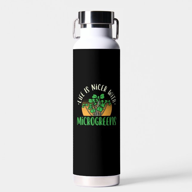 Bouteille D'eau Jardinage - Vie avec les micro-pousses (Avant)