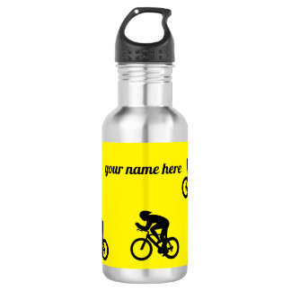 Bouteille d'eau jaune cycliste, personnalisable
