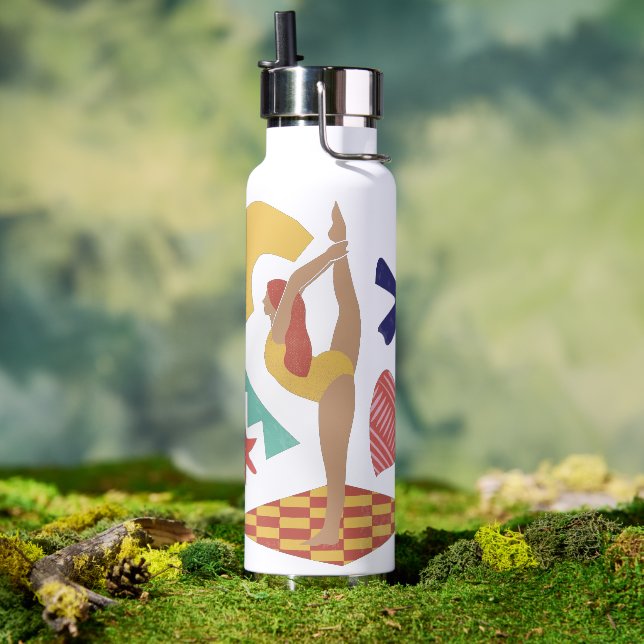 Bouteille d'eau jaune orange bleu affaires (Couvercle)