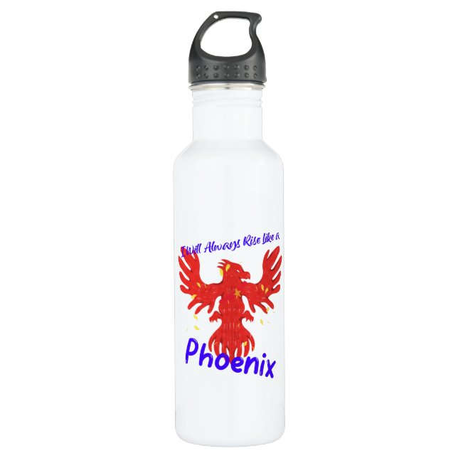 Bouteille D'eau Je me lèverai toujours comme un Phoenix (Devant)